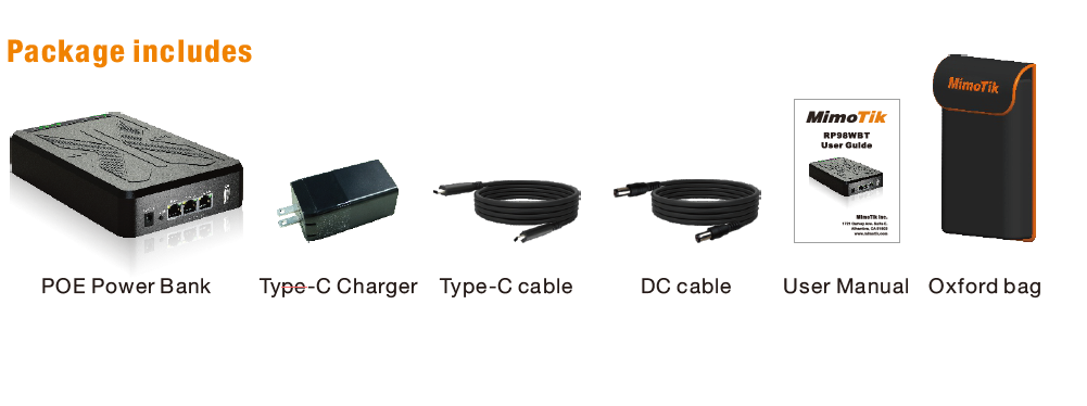 POE Battery Power Pack with Wi-Fi 802.3 af/at/bt 98Wh, passive 24V 48V ...
