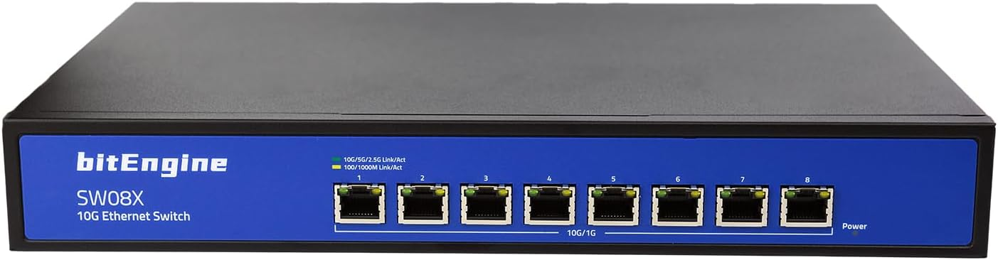 8 Port 10G/Multi-Giga Unmanaged Ethernet Switch, 8x10G Base-T Ports –  MimoTik Antennas
